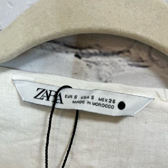 NWT Zara printed belted dress -S belt included - Picture 5 of 5